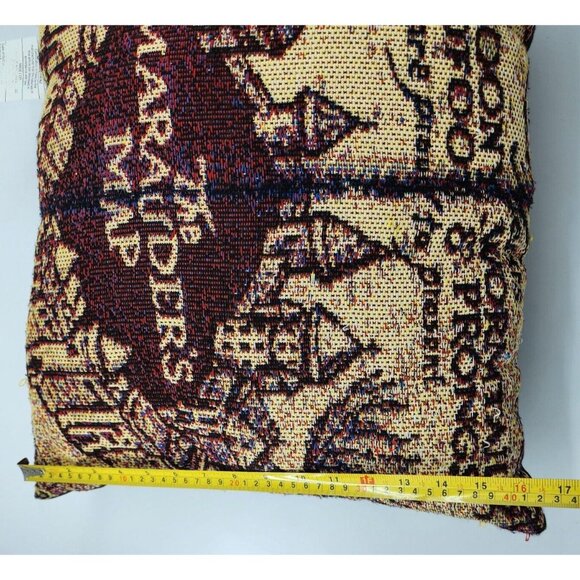 VTG x2 Harry Potter Hogwarts Crest/Marauder's Map Woven Tapestry Throw Pillows - Picture 16 of 16